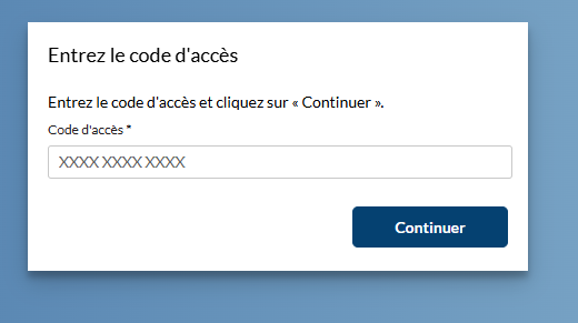 Saisir le code d’accès personnel pour la mutation tarifaire