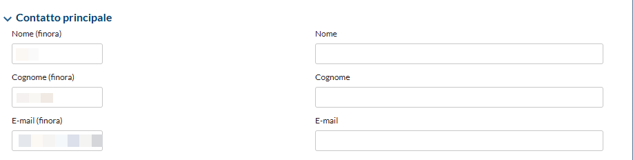 Verificare il contatto principale e inserire osservazioni per la mutazione tariffaria
