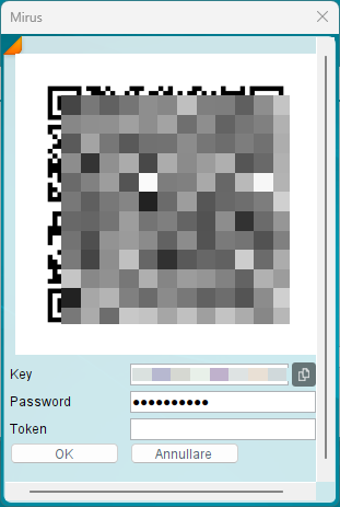 Inserire la password miruSocial attuale per configurare la MFA