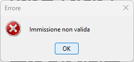 Messaggio di errore durante l’inserimento del codice di sicurezza